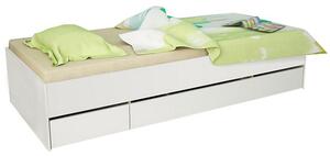Jednolůžková postel 90 cm Matari (bílá + bílá). Vlastní profesionální přeprava až k Vám domů 794649