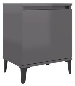 Noční stolek Brunati III - 40x30x50 cm | šedý s vysokým leskem