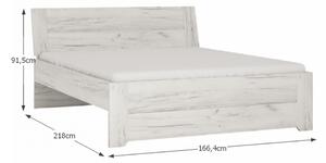 Ložnicová sestava, skříň, postel 160x200, 2x noční stolek, bílá craft, ANGEL