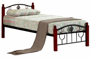 TEMPO Kovová postel s roštem, 90x200, MAGENTA