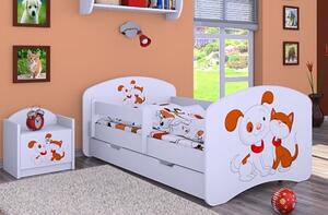 Dětská postel se šuplíkem 180x90cm PEJSEK A KOČIČKA