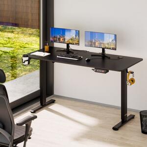 Deuba Výškově nastavitelný kancelářský stůl hnědý-140x60x118 cm