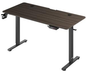 FurniGO Výškově nastavitelný kancelářský stůl hnědý-140x60x118 cm