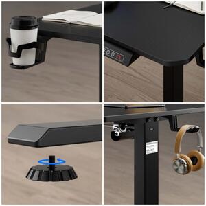 FurniGO Výškově nastavitelný kancelářský stůl černý-160x75x118 cm
