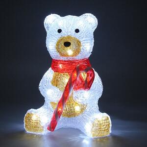 FurniGO Vánoční medvěd s LED osvětlením - sedící