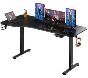 Deuba Výškově nastavitelný kancelářský stůl černý-160x75x118 cm