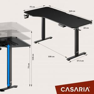 Deuba Výškově nastavitelný kancelářský stůl černý-160x75x118 cm