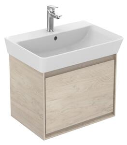 Ideal Standard Connect Air- Skříňka pod umyvadlo CUBE 55cm, 1 zásuvka, Dekor světlé dřevo + matný hnědý lak E0844UK