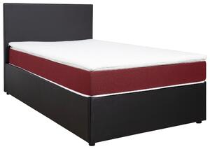 AMERICKÁ POSTEL, 120/200 cm, textil, kompozitní dřevo, červená, černá Carryhome - Postele boxspring