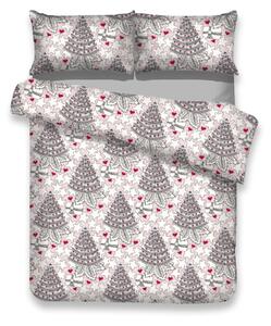 Povlečení flanelové vánoční měkké se stromečky Snuggy MERRY-135x200 + 80x80*1 cm