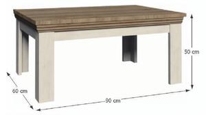 Konferenční stolek malý nordická bílá borovice ROYAL LN