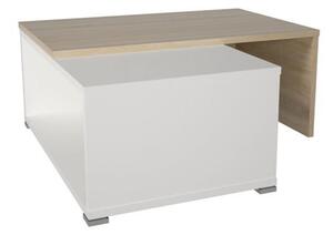 Víceúčelový konferenční stolek se zajímavou kombinací bílé barvy a dekoru dubu TK196
