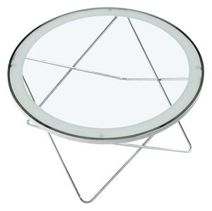 Kulatý skleněný konferenční stolek s hvězdicovou podstavou TK202