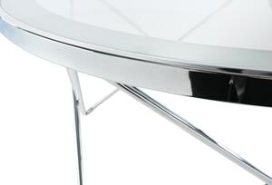 Kulatý skleněný konferenční stolek s hvězdicovou podstavou TK202