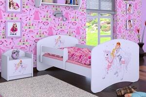 Dětská postel bez šuplíku 140x70cm PRINC NA BÍLÉM KONI