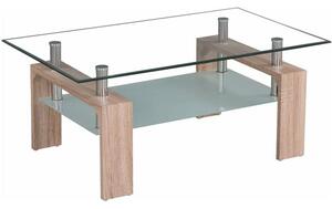 TEMPO Konferenční stolek, dub sonoma/sklo, LIBOR NEW