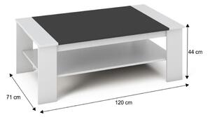 Konferenční stolek, bílá / černá, BAKER