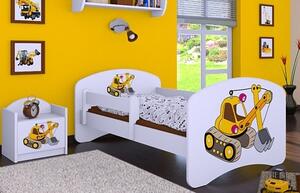 Dětská postel bez šuplíku 140x70cm ŽLUTÝ BAGR