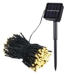 Solární vánoční řetěz, 10m, 100 LED, teplá bílá, 8 programů