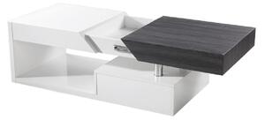 Konferenční stolek MELIDA, bílý lesk / šedočerná