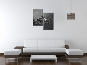Gario 2 dílný obraz na plátně Motorka černý chopper Velikost: 60 x 60 cm