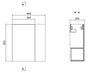 Cersanit Larga, umyvadlová skříňka 50cm, bílá, S932-110-DSM