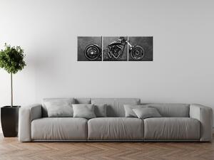 Gario 3 dílný obraz na plátně Motorka černý chopper Velikost: 90 x 60 cm