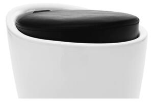 Taburetka s černým sedákem v jednoduchém designu bílá DALILA