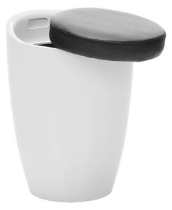 Taburetka s černým sedákem v jednoduchém designu bílá DALILA