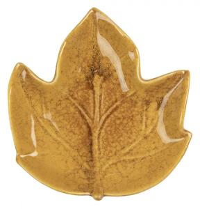 Žlutá dekorační miska list Bambi II – 14x13x2 cm