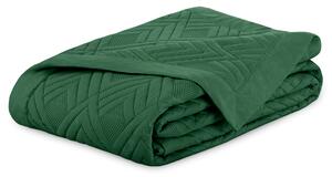 Oboustranný prošívaný přehoz na postel Lahvově zelený HAKI-170x210 cm