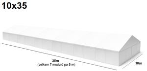 Velkokapacitní párty stan 10x35 m Varianta: NOVÝ BÍLÝ