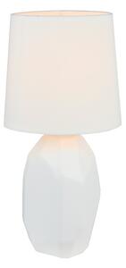 TEMPO Keramická stolní lampa, bílá, QENNY TYP 1