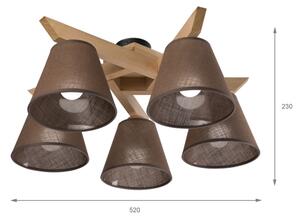 Brilagi - LED Přisazený lustr ANTHONY 5xE14/40W/230V dub/hnědá