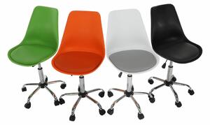 Kancelářská židle DARISA plast černý, ekokůže tmavě šedá, kov chrom