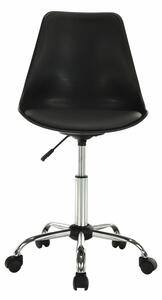 Kancelářská židle DARISA plast černý, ekokůže tmavě šedá, kov chrom