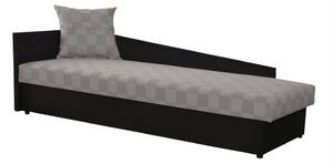 Jednolůžková postel (válenda) 80 cm Jeannine (šedá + černá) (s úl. prostorem) (L). Vlastní profesionální přeprava až k Vám domů 808547
