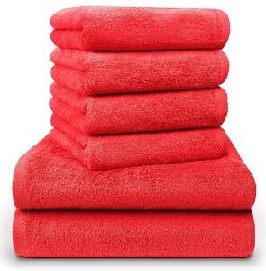 DecoKing - Sada ručníků - Červené