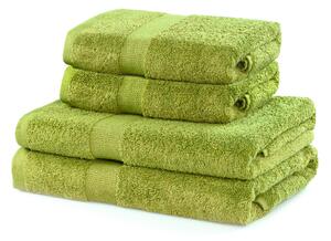 DecoKing - Sada bavlněných ručníků Světle zelená MARINA HLADKÉ-2*70x140+ 2*50x100