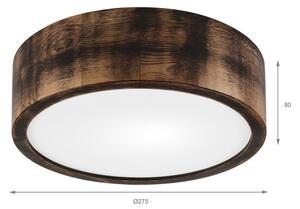 Stropní svítidlo OAK SMOKY 1xE27/15W/230V pr. 27,5 cm dub/tmavě hnědá