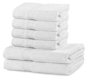 DecoKing - Sada bavlněných ručníků Bílá MARINA HLADKÉ-2*70x140+ 4*50x100