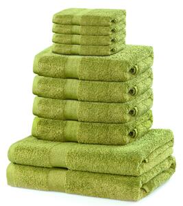 DecoKing - Sada bavlněných ručníků Světle zelená MARINA HLADKÉ-2*70x140+4*50x100+4*30X50