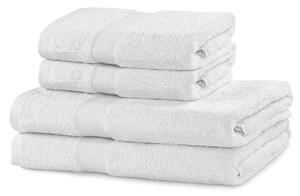DecoKing - Sada bavlněných ručníků Bílá MARINA HLADKÉ-2*70x140+ 2*50x100