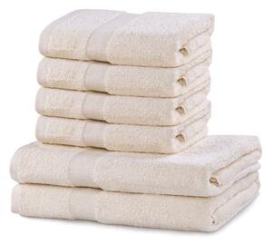 DecoKing - Sada bavlněných ručníků Ecru MARINA HLADKÉ-2*70x140+ 4*50x100