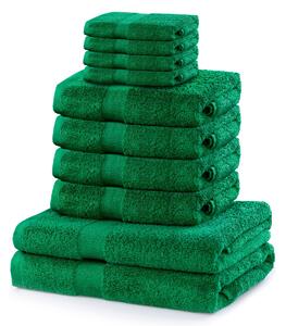 DecoKing - Sada bavlněných ručníků Zelená MARINA HLADKÉ-2*70x140+4*50x100+4*30X50