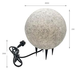 Venkovní dekorační svítidlo LUMISTONE 1xE27/15W/230V IP65 pr. 25 cm