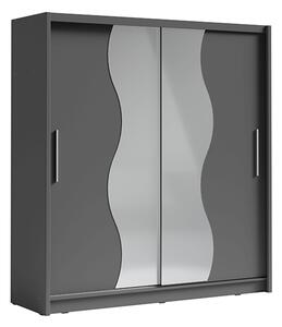 Skříň s posuvnými dveřmi, tmavě šedá grafit, BIRGAMO TYP 1