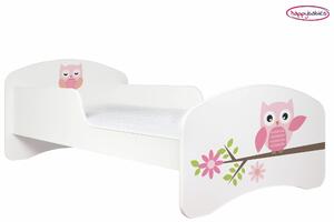 Dětská postel bez šuplíku 180x90cm RŮŽOVÁ SOVIČKA + matrace ZDARMA!
