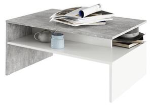 TEMPO Konferenční stolek, beton / bílý, DAMOLI