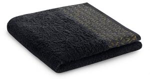 Bavlněný ručník osuška se zlatým zdobením Černá MIDAL-50x90 cm